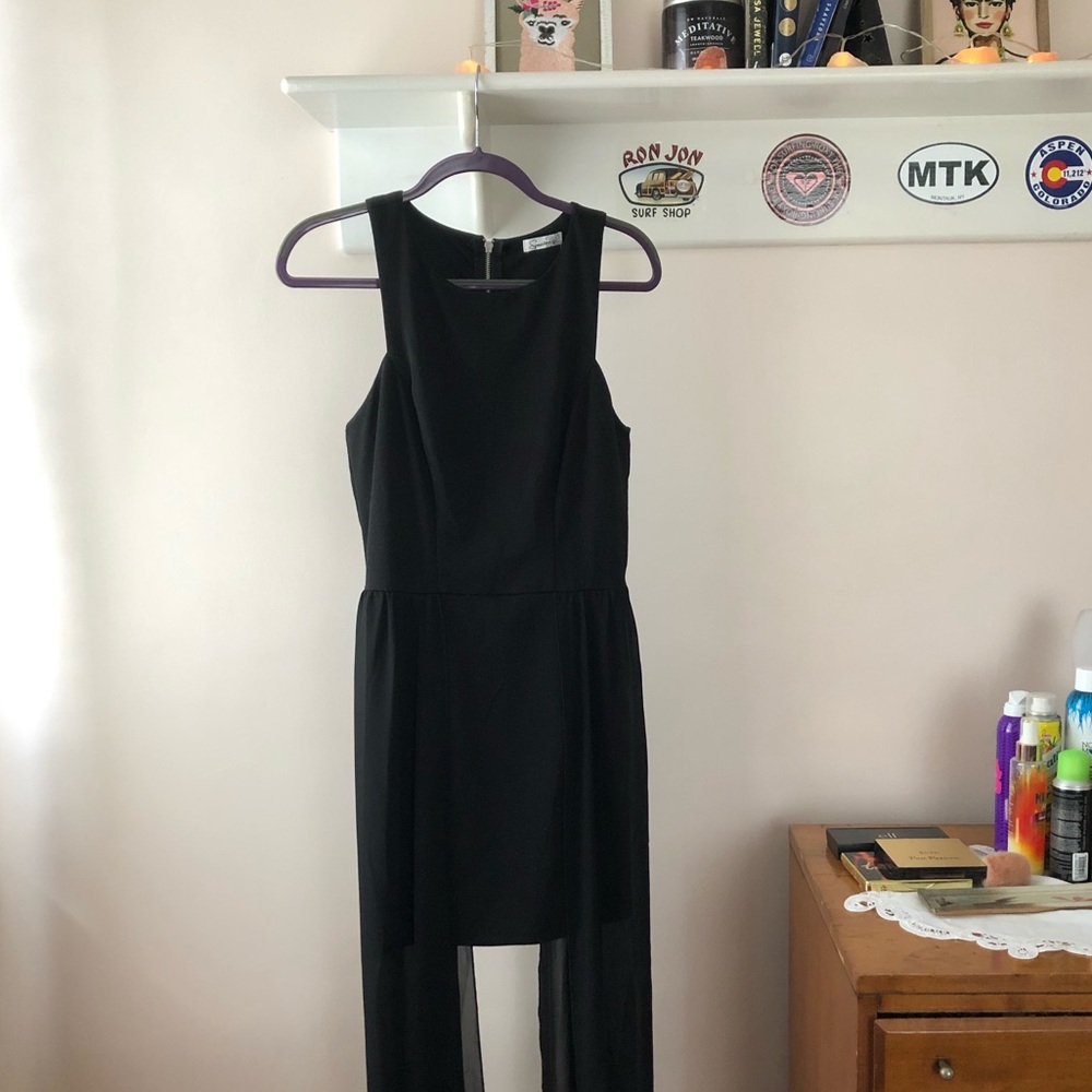 Black slit midi/maxi dress